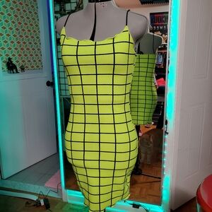 Neon grid dress